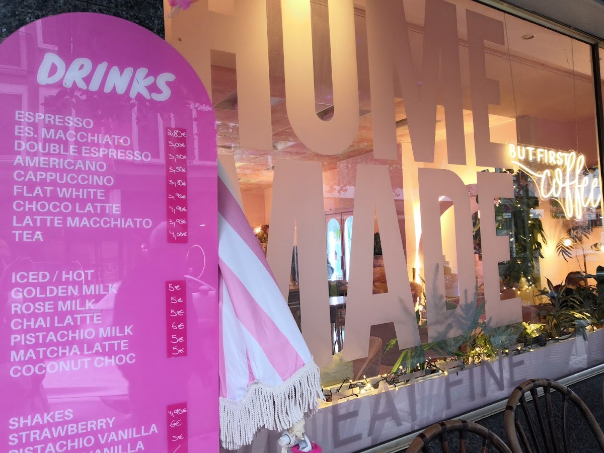 Homemade We Eat Fine menu board