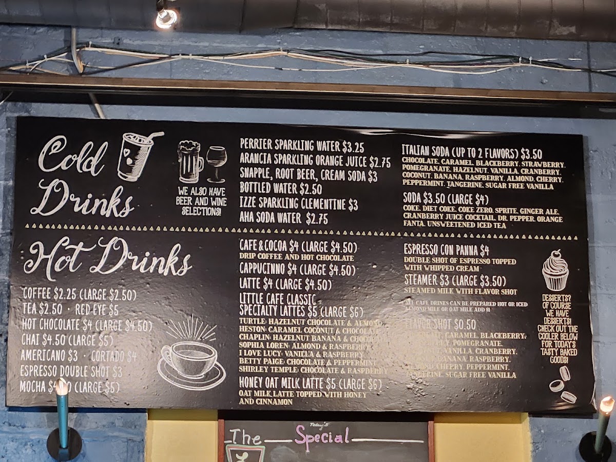 The Little Café menu board