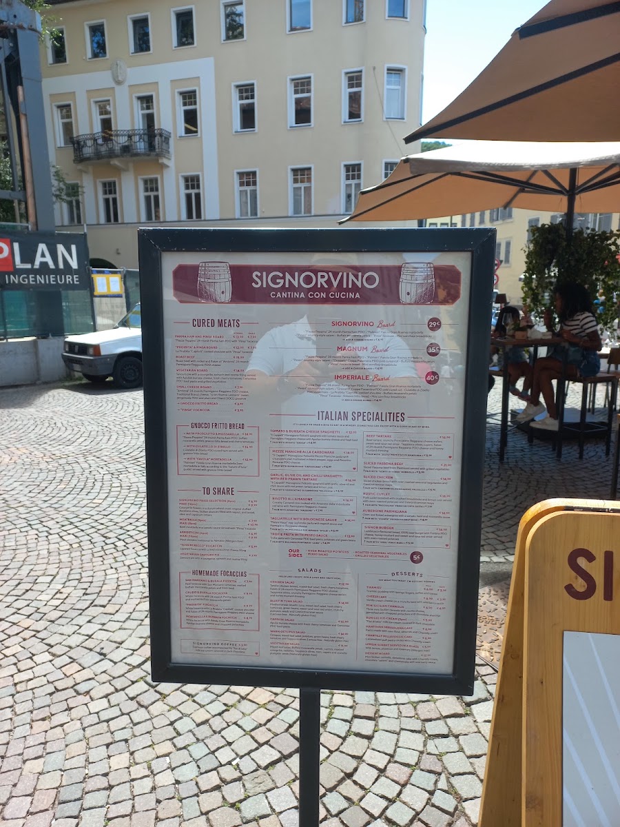Dom Café menu board