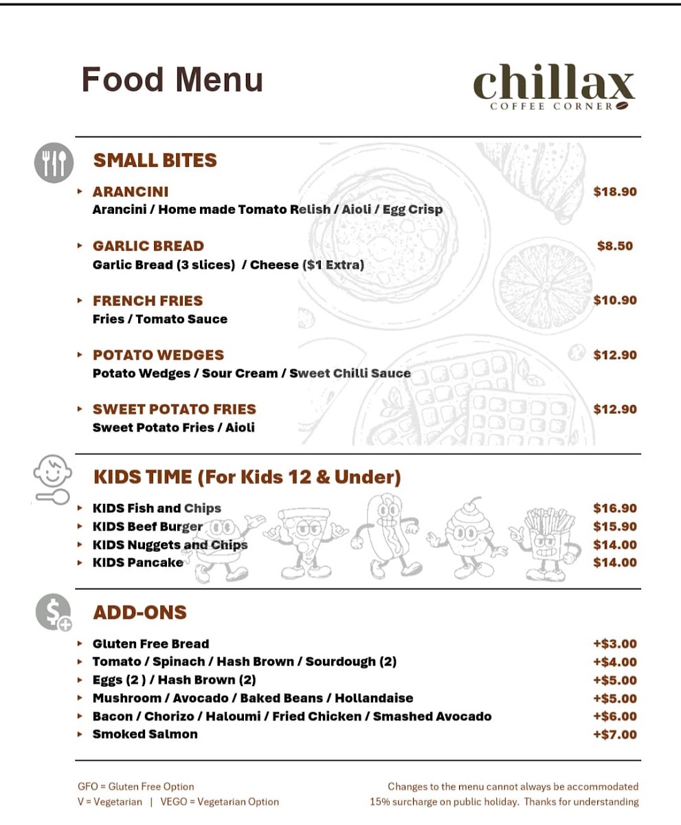 The Baristro menu board