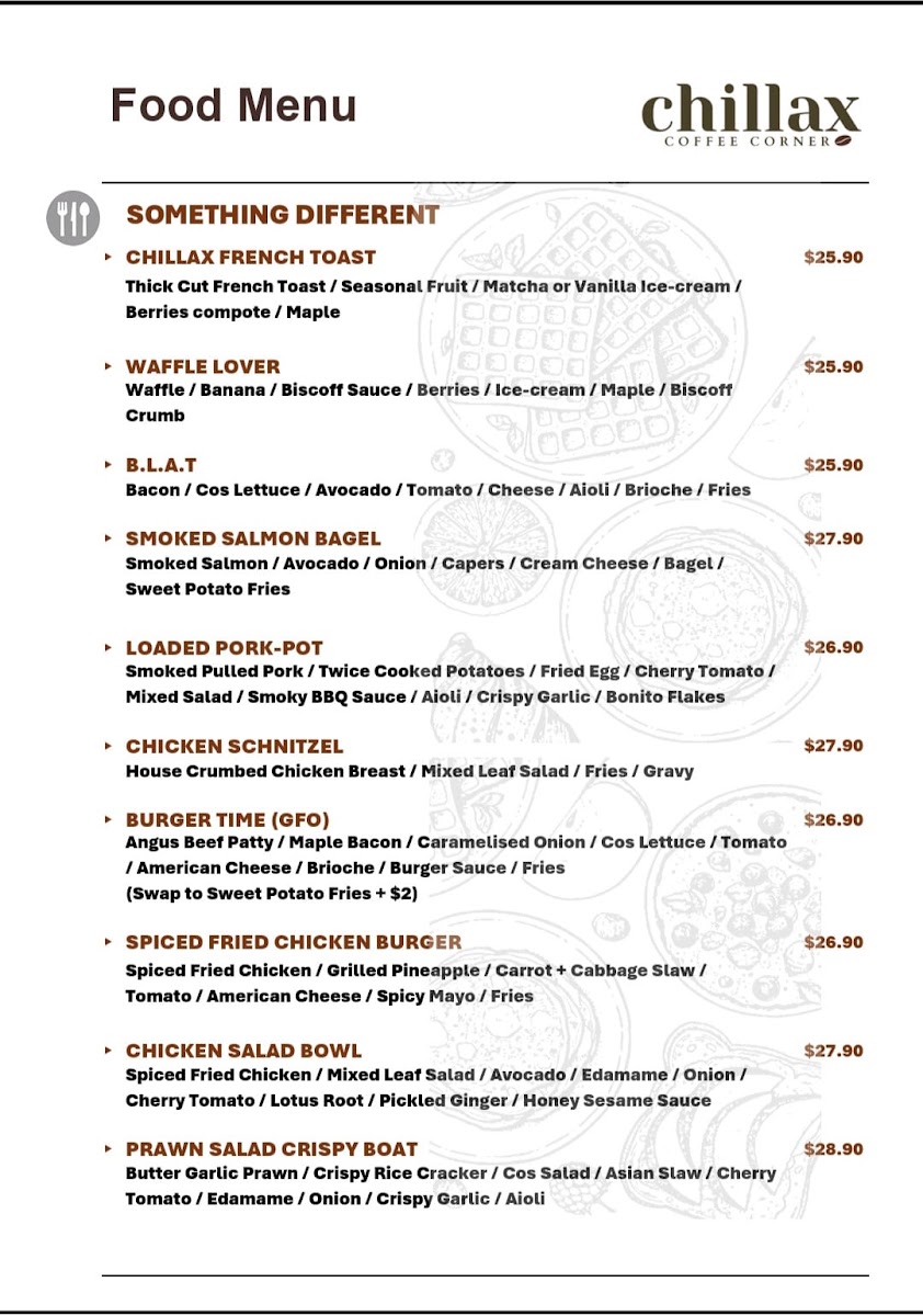 The Baristro menu board