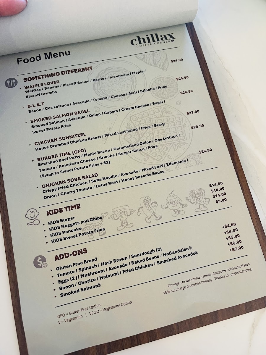 The Baristro menu board
