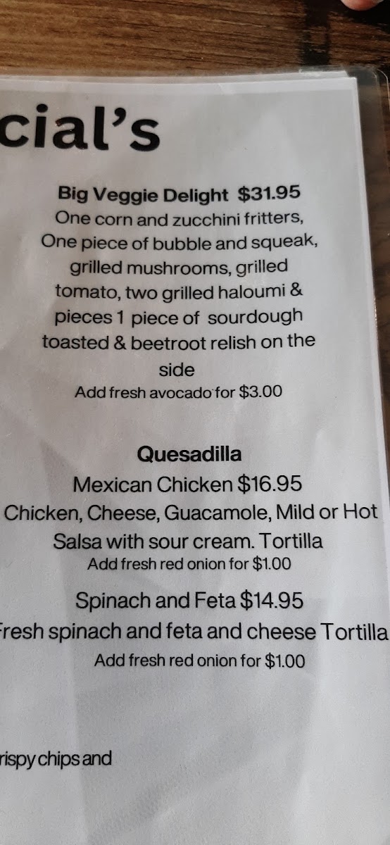 The Two Of Us Cafe Gympie menu board