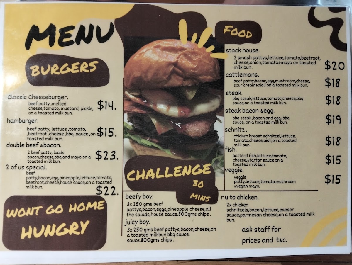 The Two Of Us Cafe Gympie menu board
