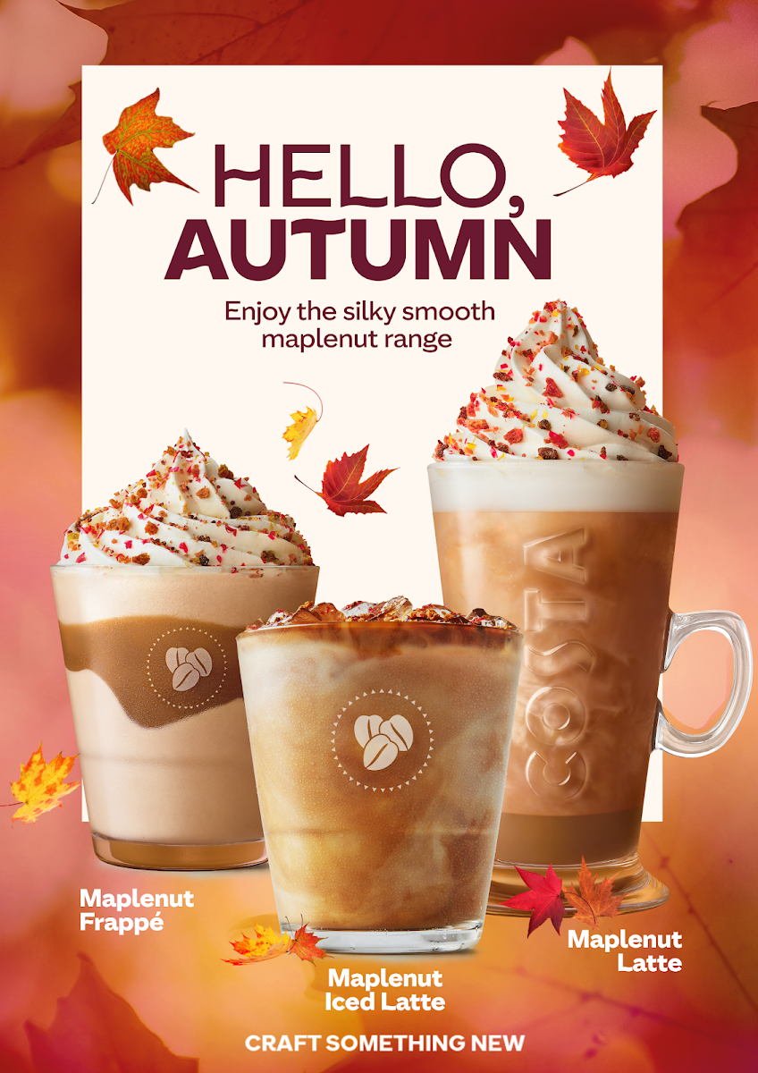 Costa Coffee Mosta menu board