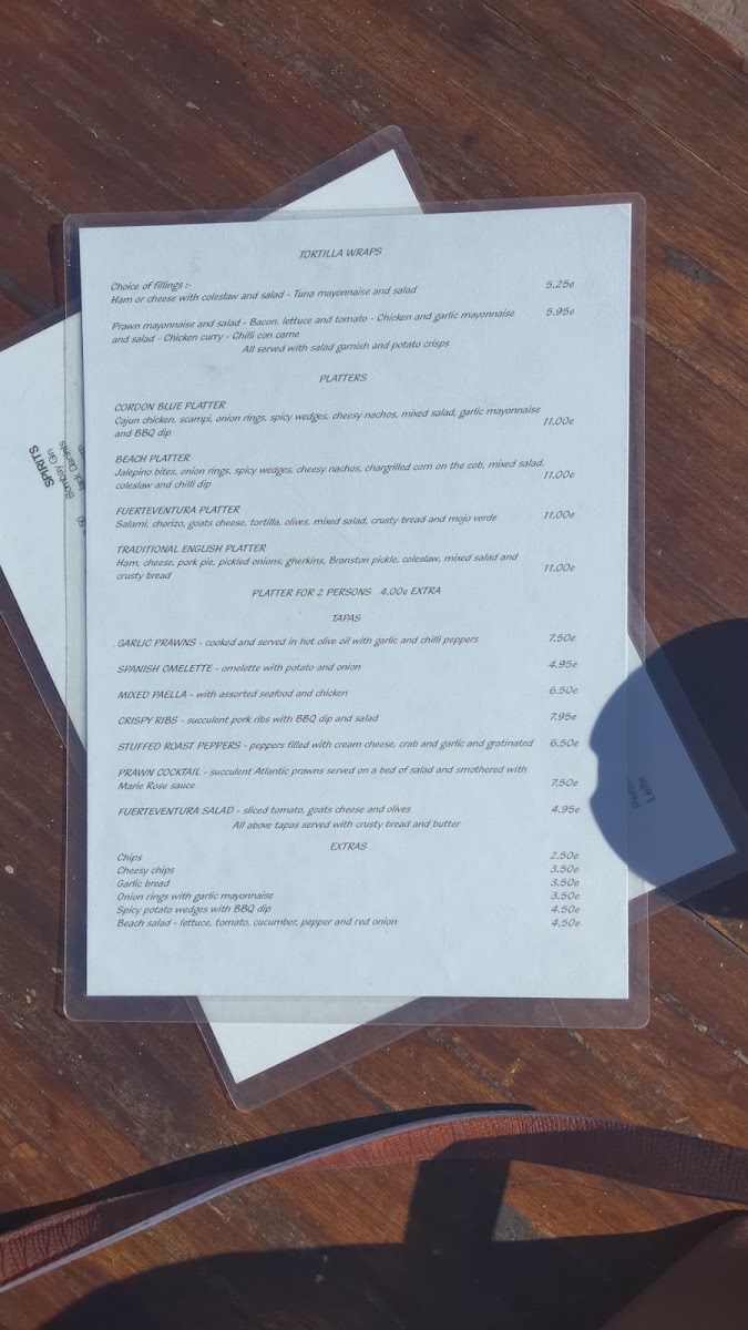 Cordon Blue menu board