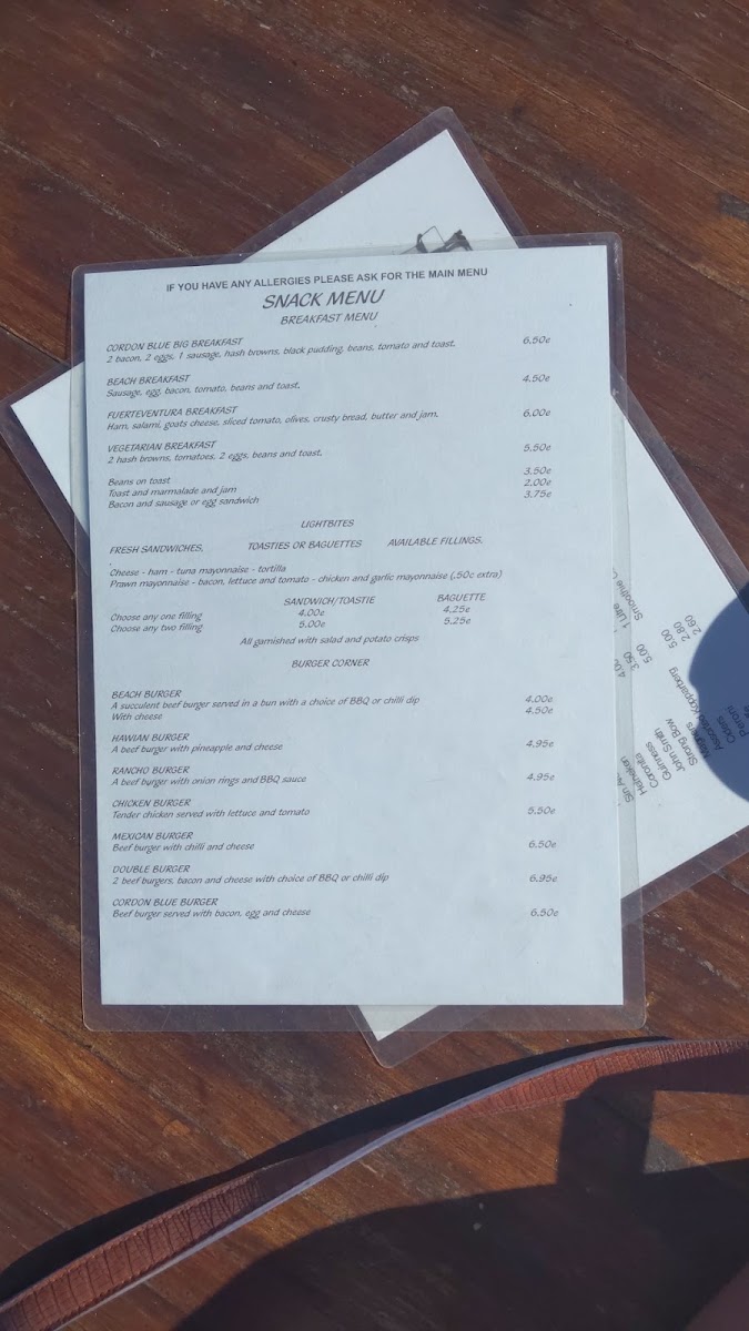Cordon Blue menu board