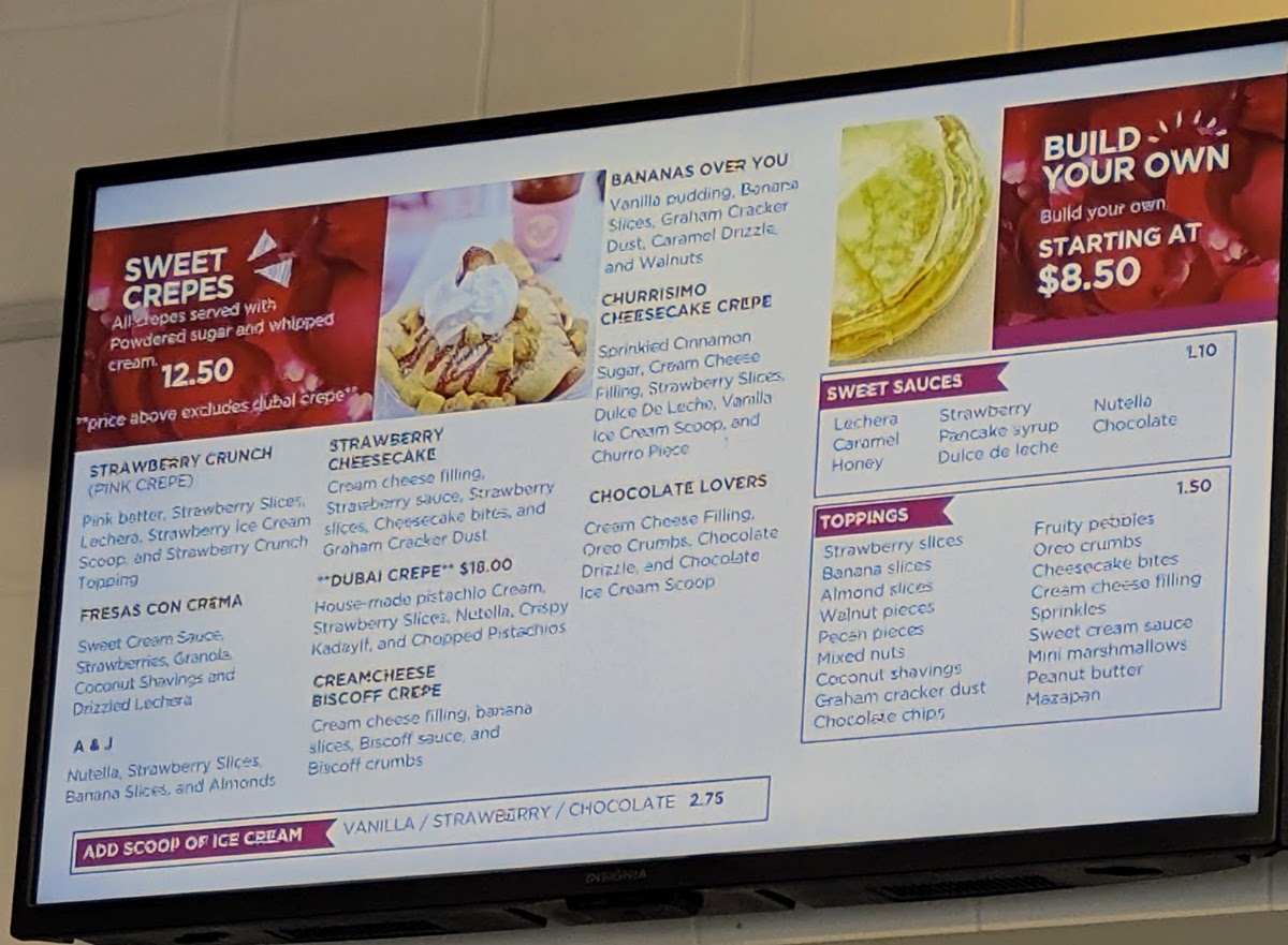 P.S. I Crepe You menu board