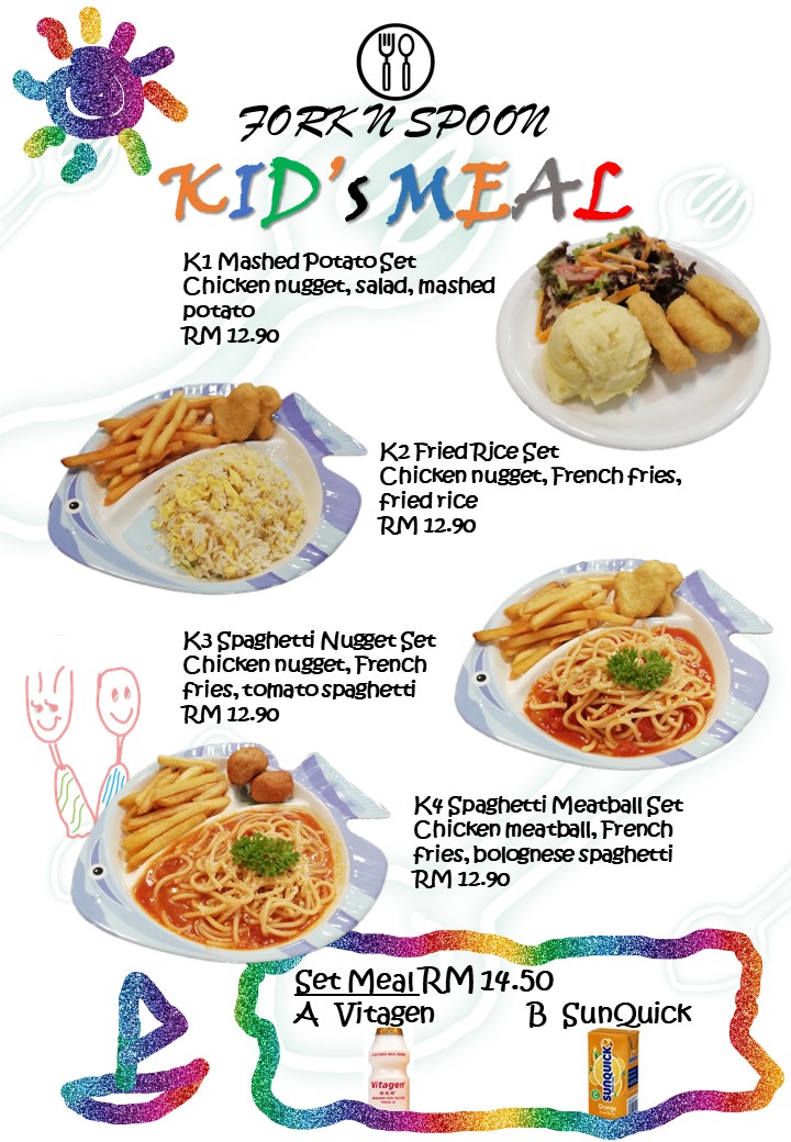 Fork N Spoon Cafe & Restaurant menu board