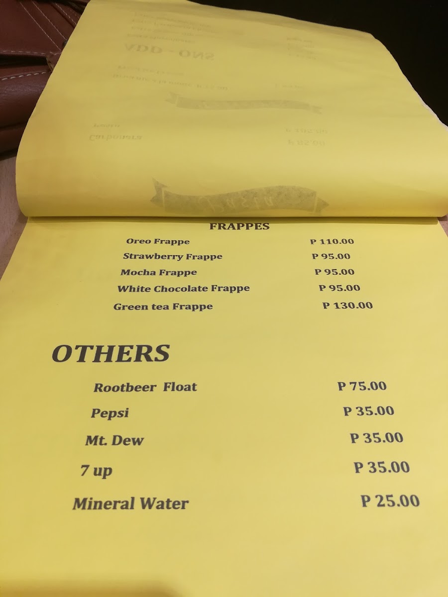 Beans And Mugs menu board