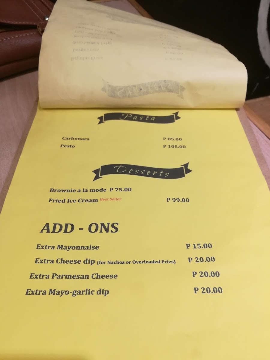 Beans And Mugs menu board