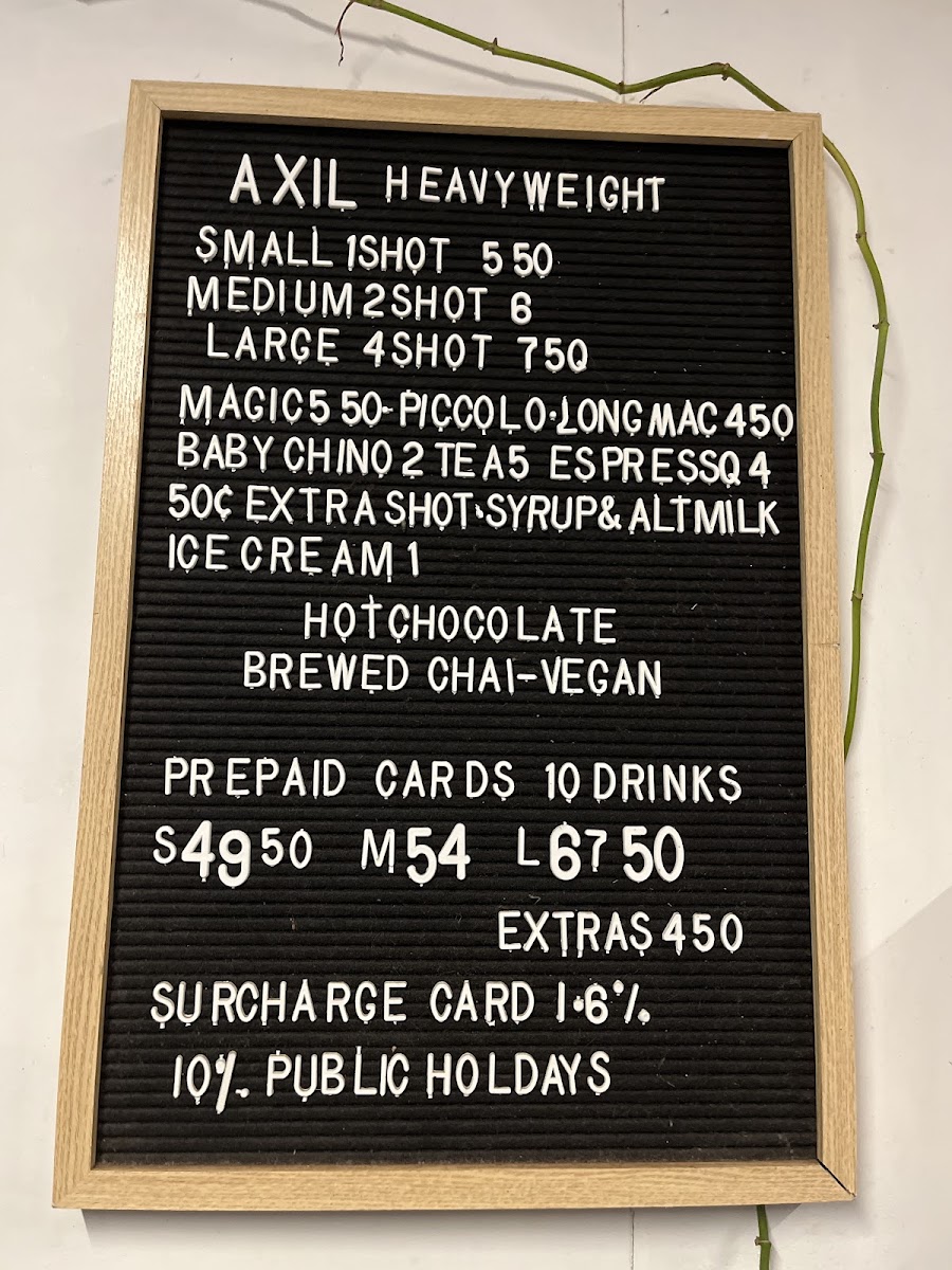 Hustle Coffee Bendigo menu board