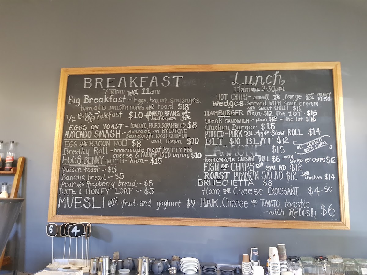 Cafe On Louee menu board