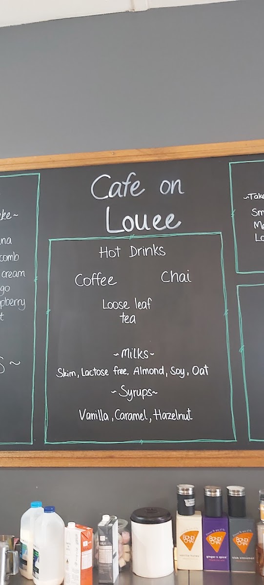 Cafe On Louee menu board