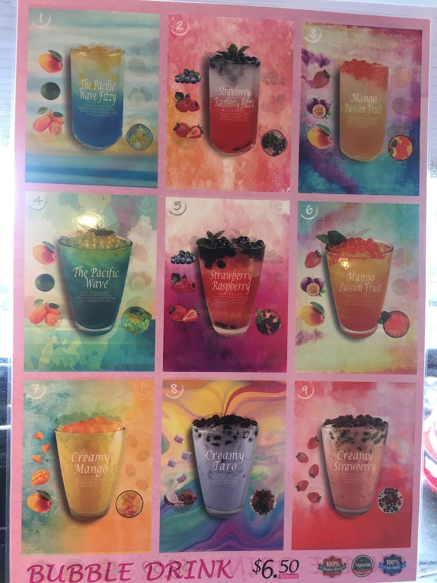 Pestle & Mortar Cafe menu board