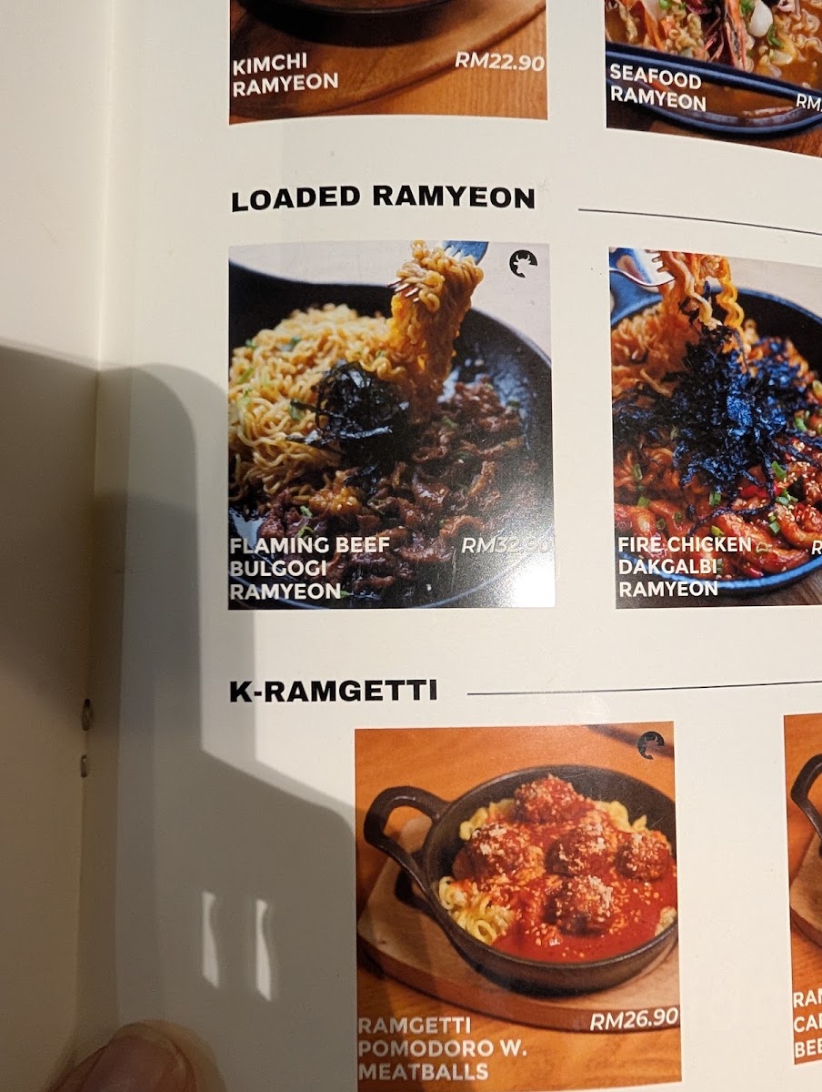 Hanbing Korean Dessert Cafe (NU Sentral KL) menu board