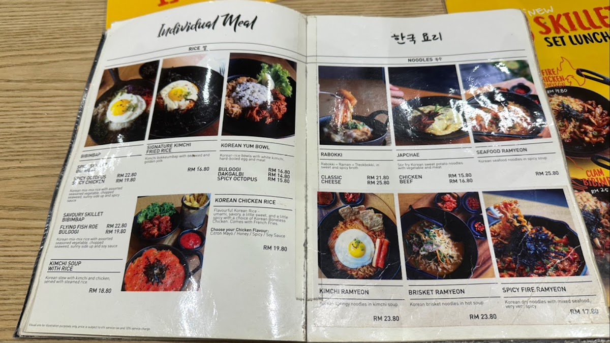 Hanbing Korean Dessert Cafe (NU Sentral KL) menu board