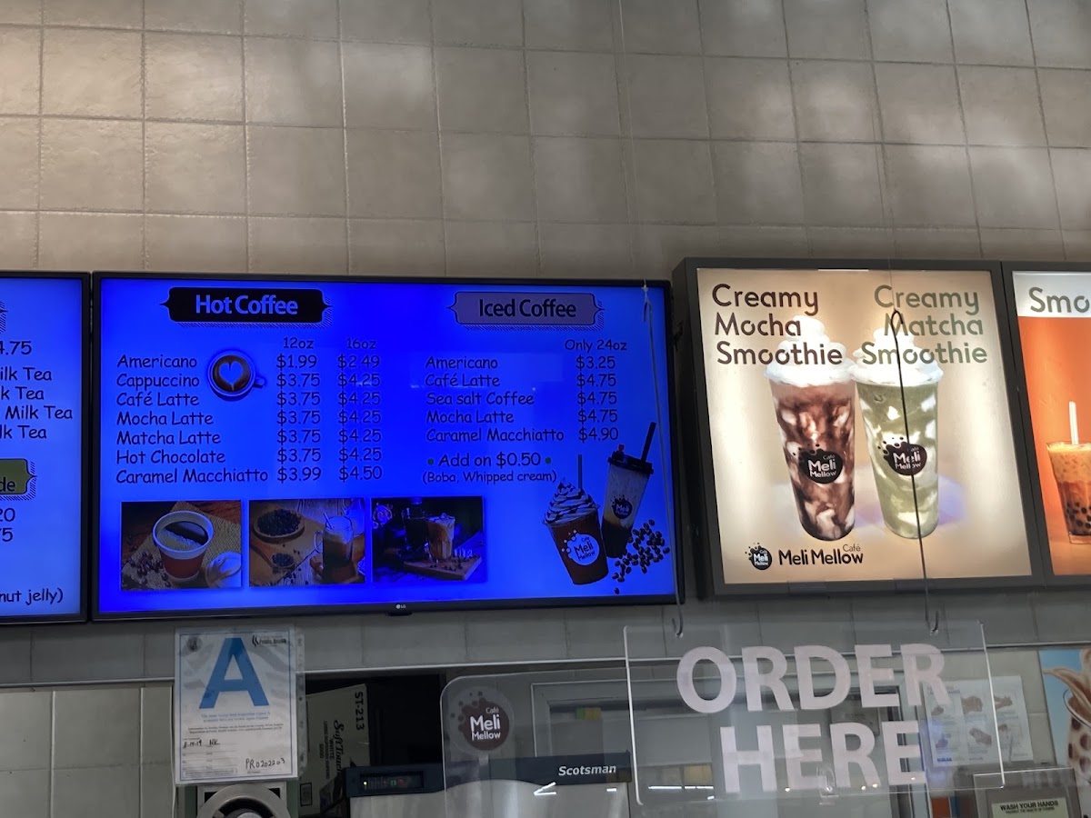 Cafe Meli Mellow menu board