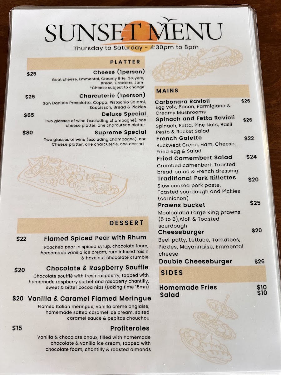 The 3 Musketeers menu board