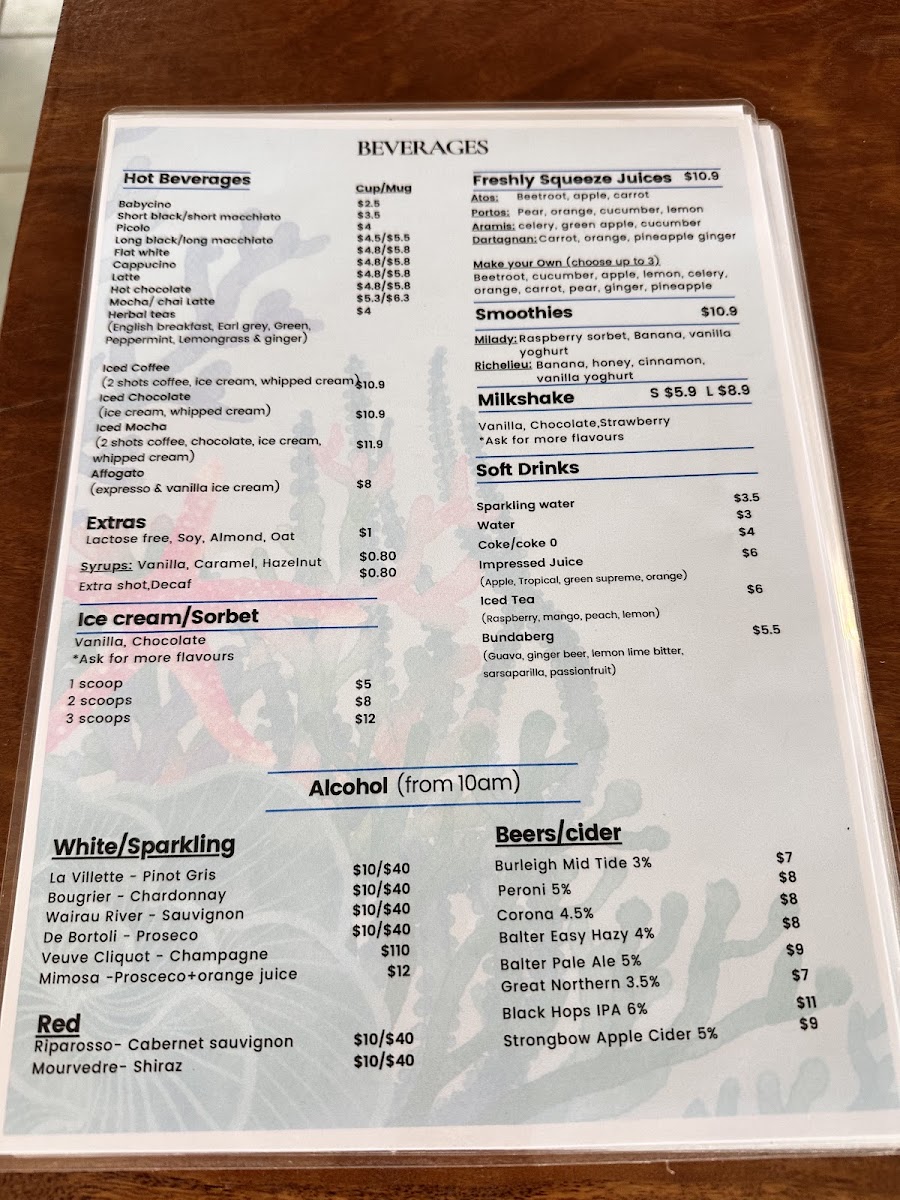 The 3 Musketeers menu board