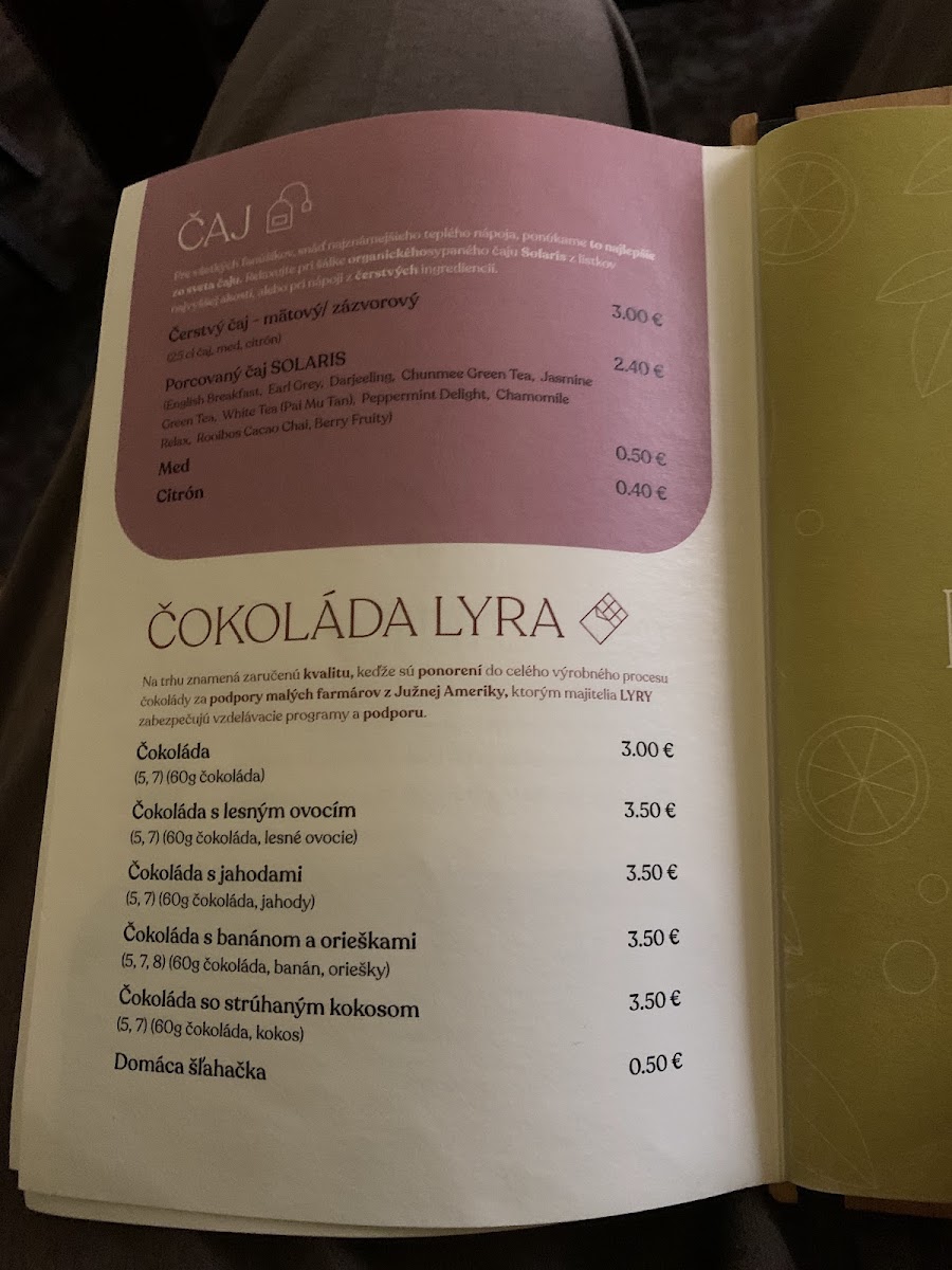 Profile kaviareň menu board