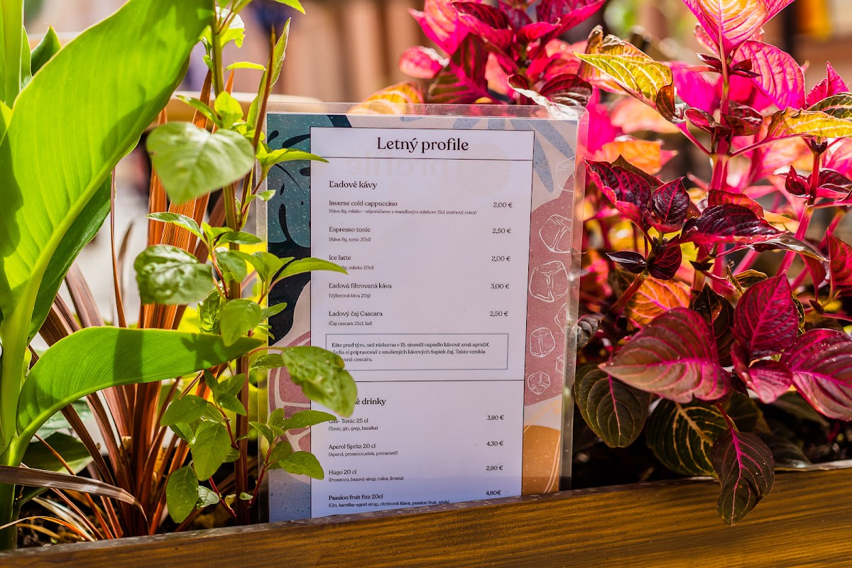 Profile kaviareň menu board