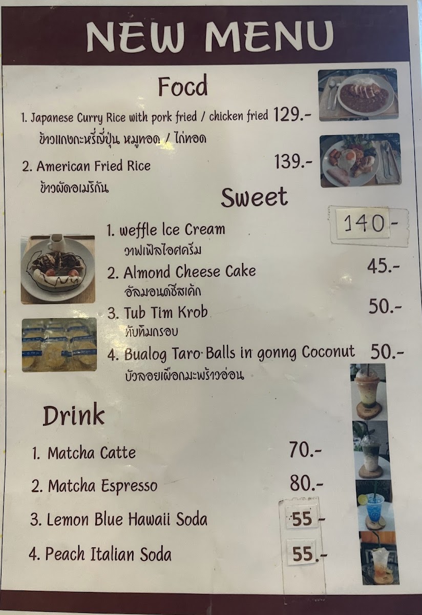 1989 Hostel & Cafe Sukhumvit 22 menu board