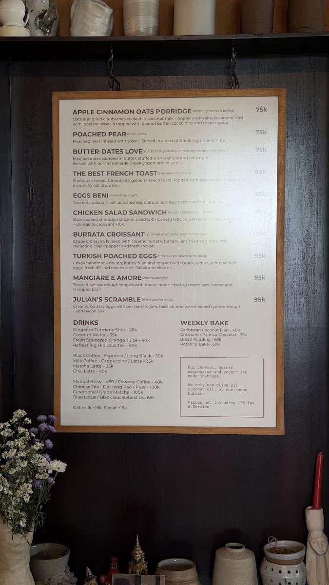 Something Casual menu board