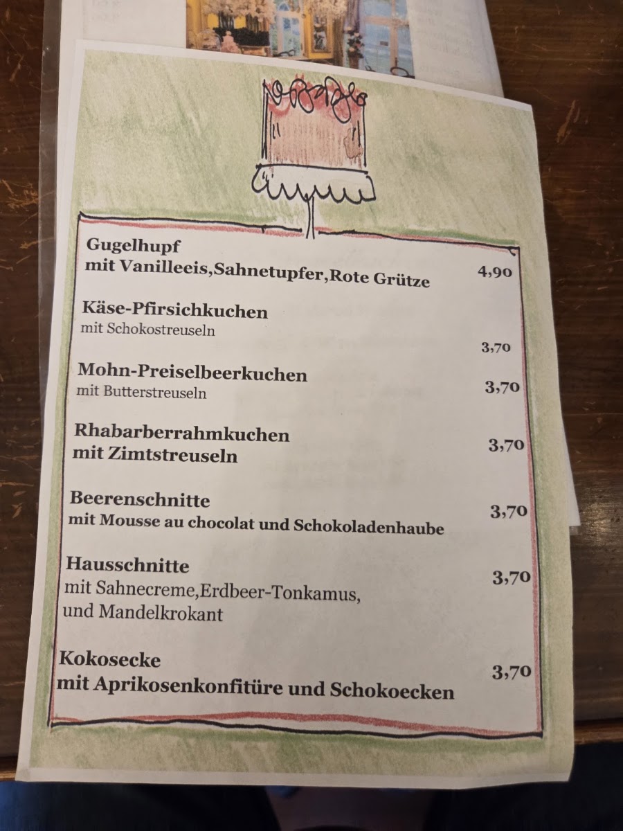 Café Streuselkuchen - Marion Wyniger menu board