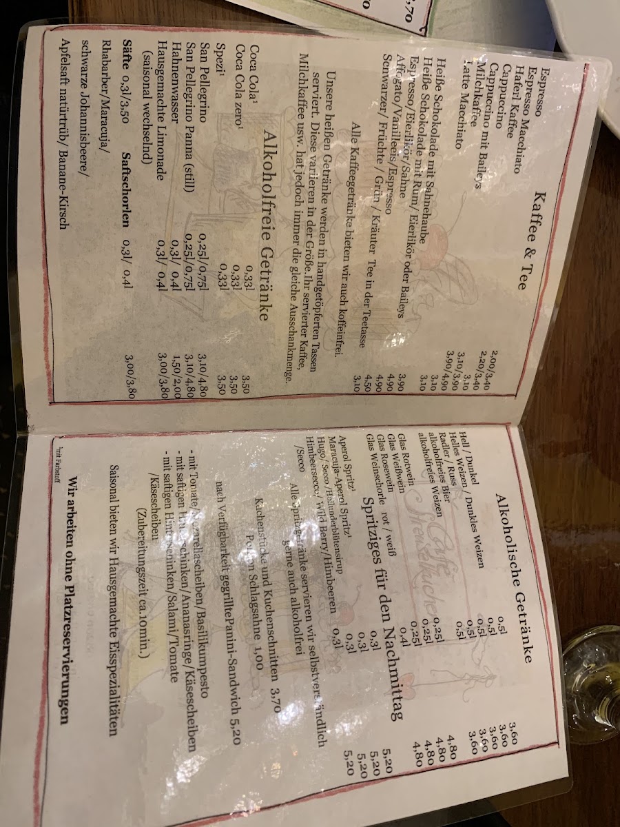 Café Streuselkuchen - Marion Wyniger menu board