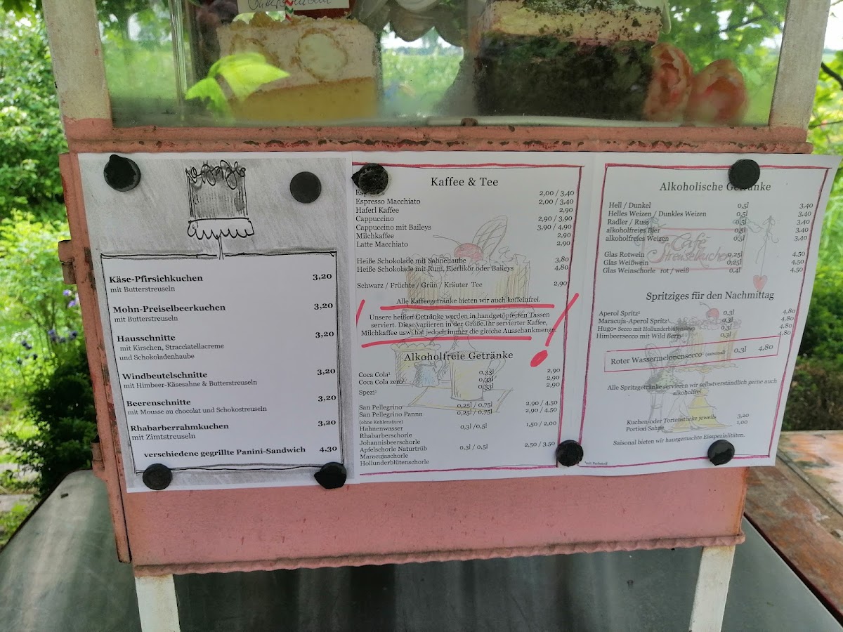 Café Streuselkuchen - Marion Wyniger menu board