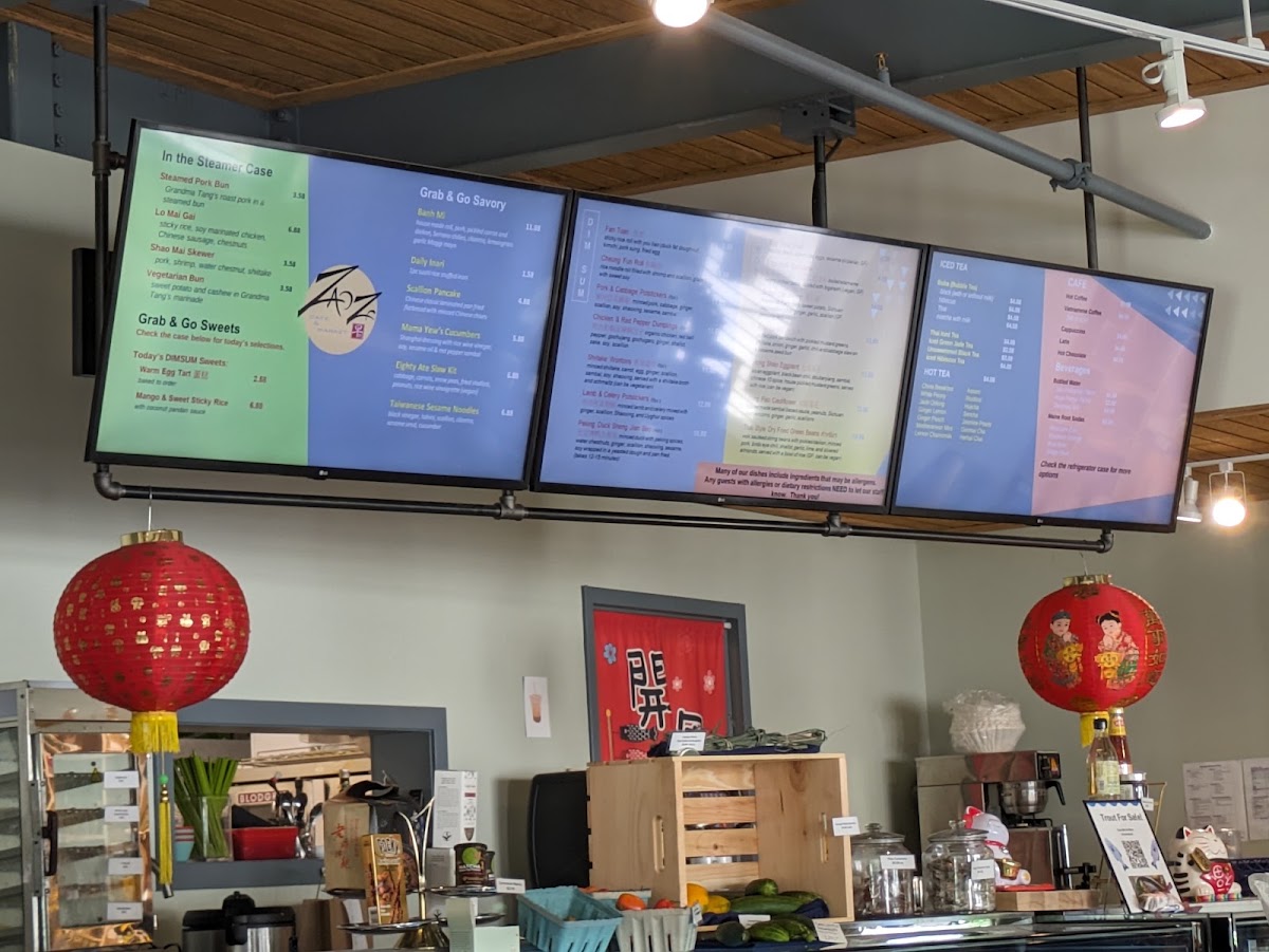ZaoZe Cafe & Market menu board