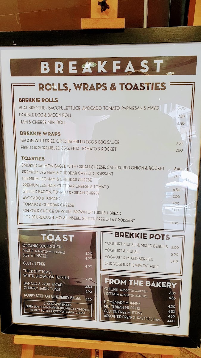 Chrysler Cafe Bar, Castlereagh Street menu board