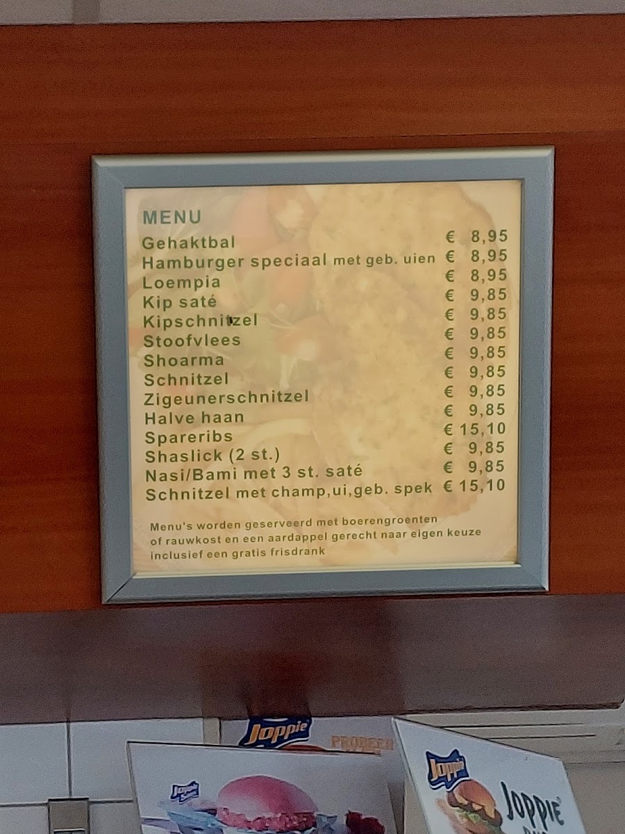 Eetcafé en Cafetaria Hoogersmilde menu board