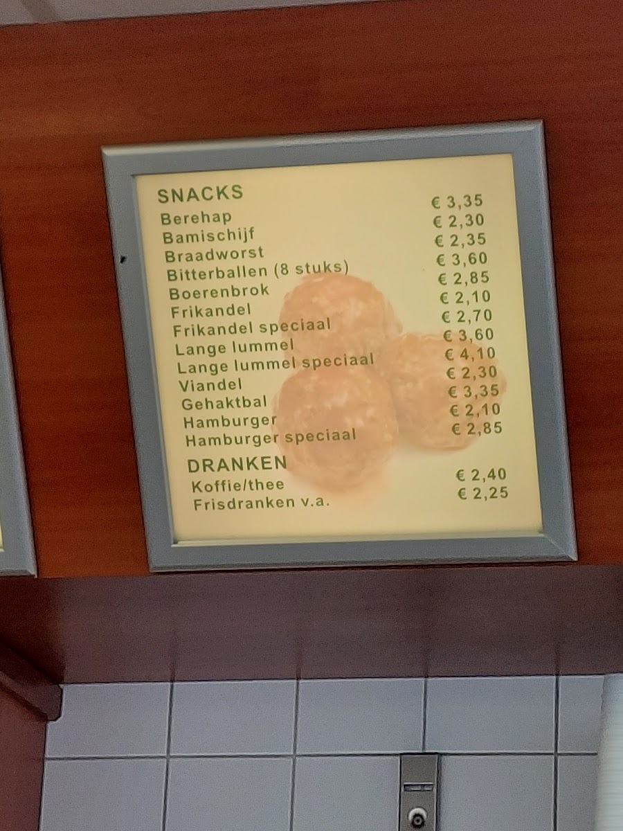 Eetcafé en Cafetaria Hoogersmilde menu board