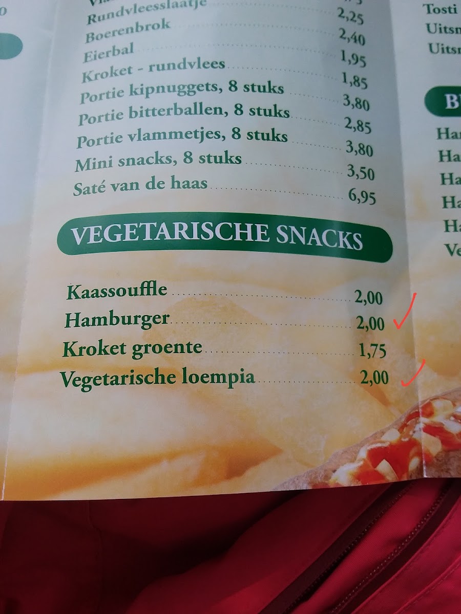 Eetcafé en Cafetaria Hoogersmilde menu board
