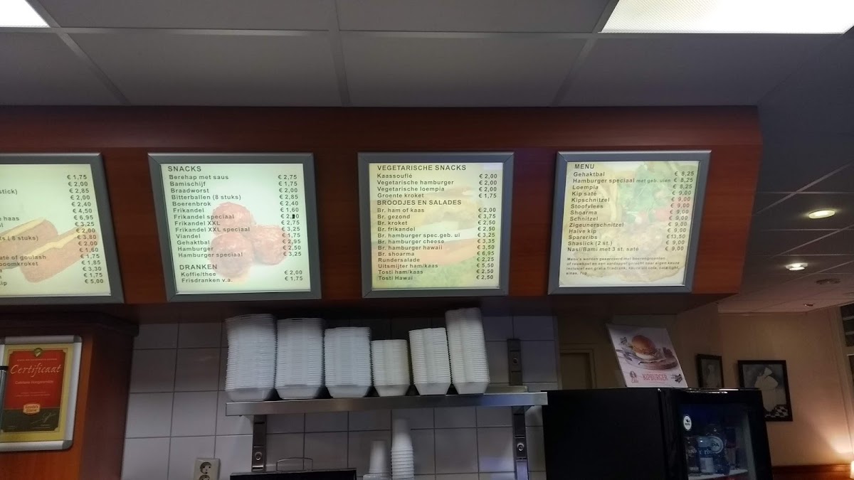 Eetcafé en Cafetaria Hoogersmilde menu board