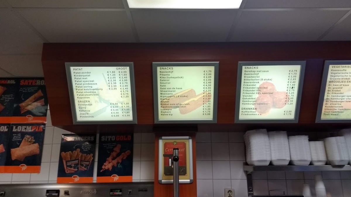 Eetcafé en Cafetaria Hoogersmilde menu board