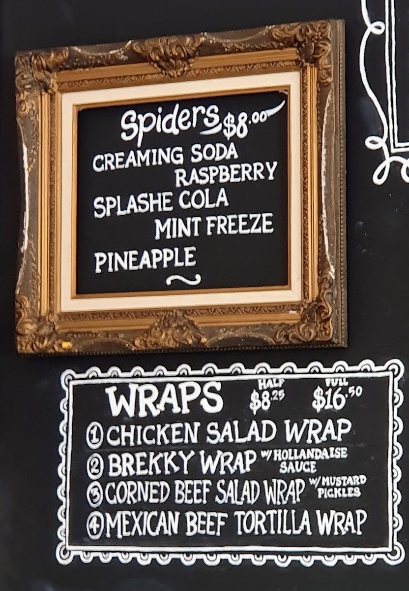 The Bridge Coffee Lounge menu board