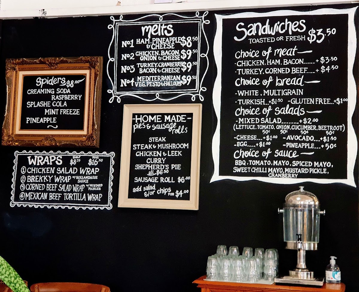 The Bridge Coffee Lounge menu board