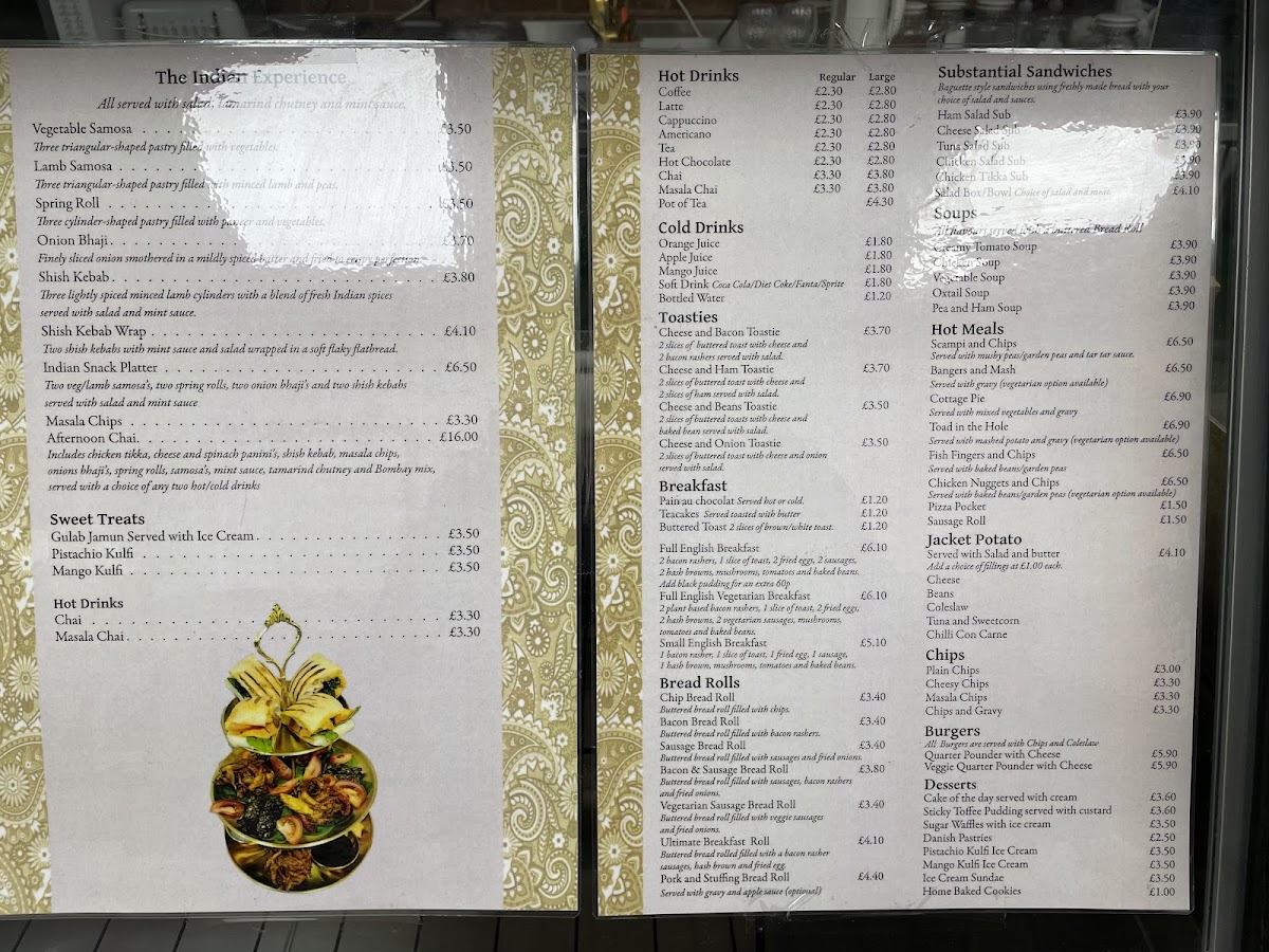 The Chai Cafe menu board