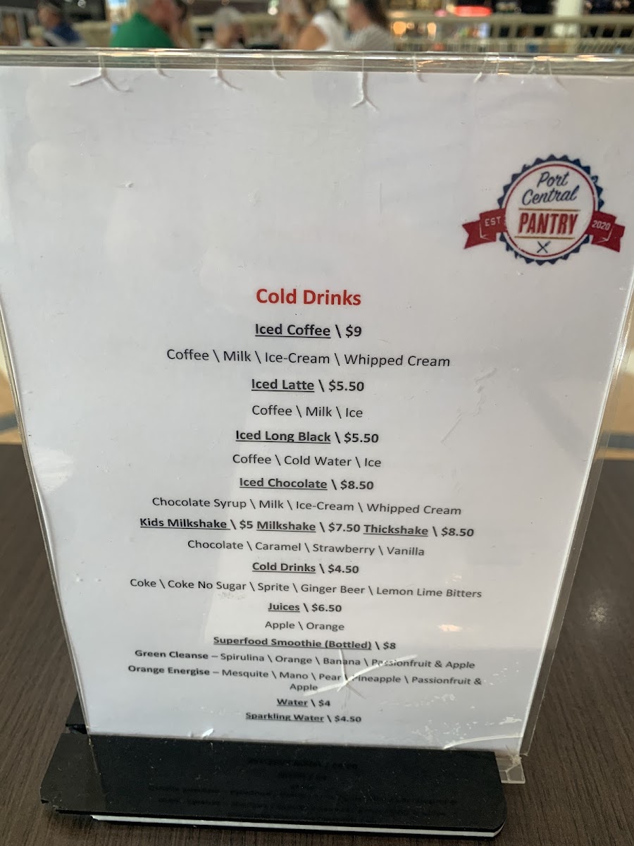 Port Central Pantry menu board