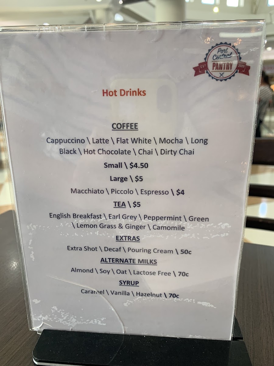 Port Central Pantry menu board