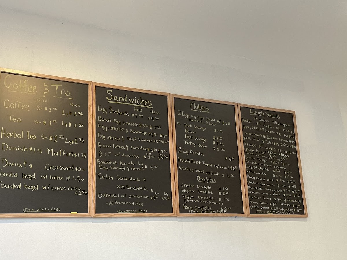 Dalias Harlem Cafe menu board