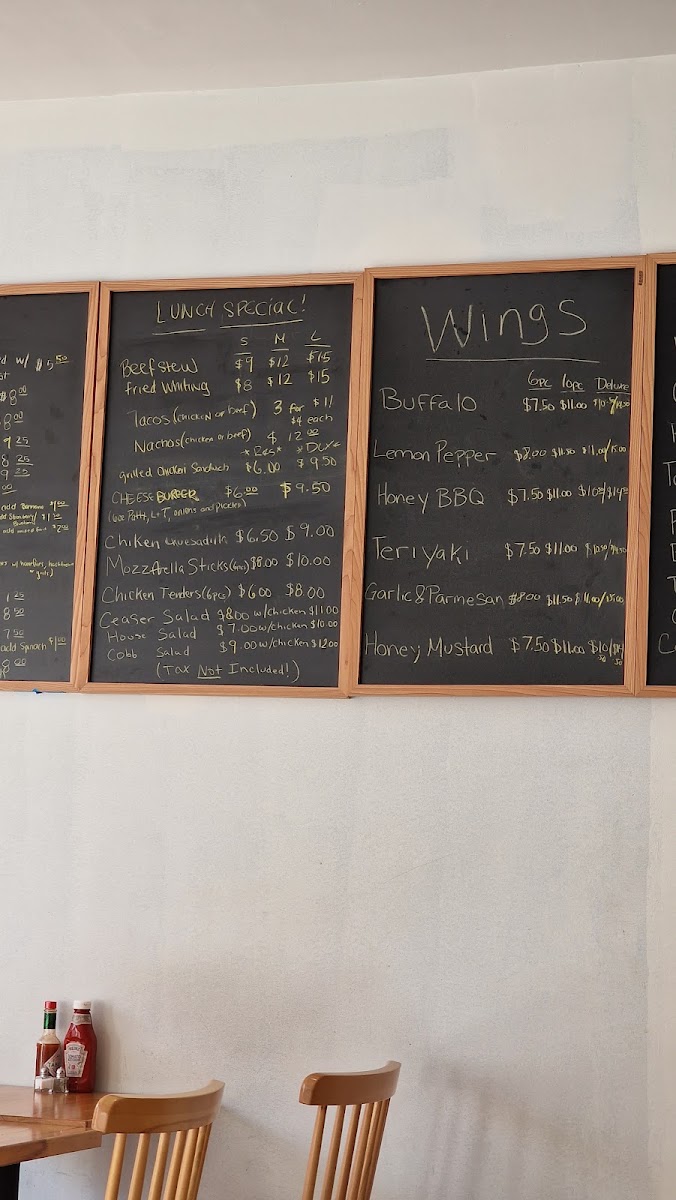 Dalias Harlem Cafe menu board