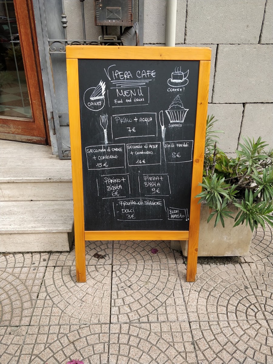 Cafè della Vipera menu board
