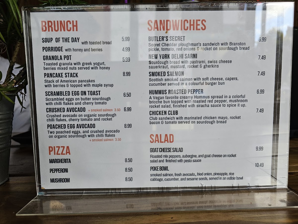 Cafe G. - Finsbury Park menu board