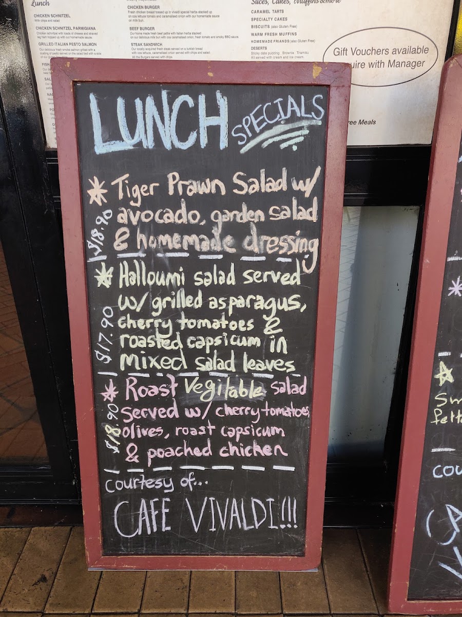 Cafe Vivaldi menu board