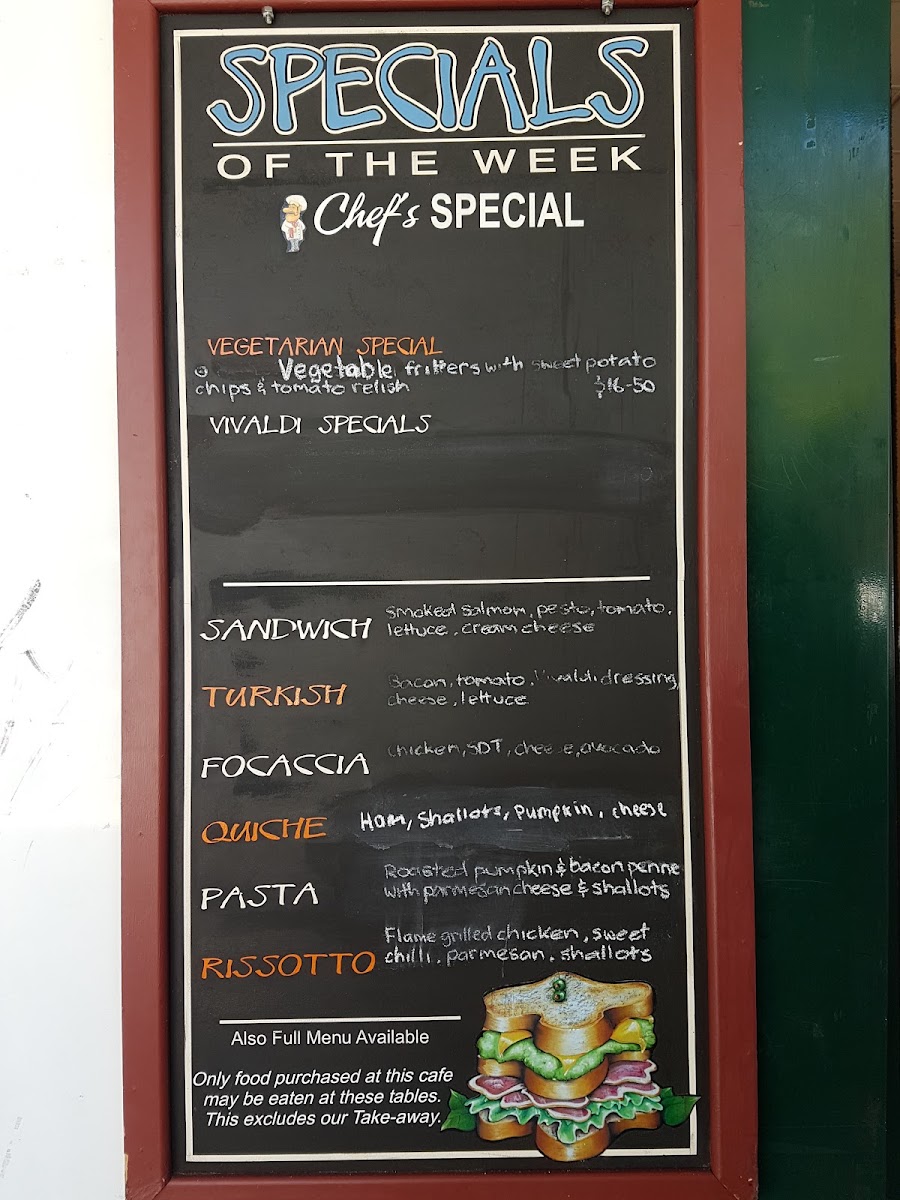 Cafe Vivaldi menu board