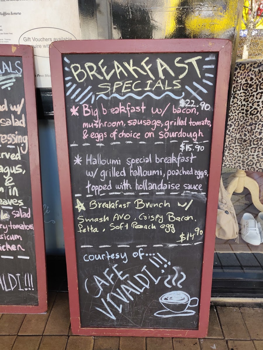 Cafe Vivaldi menu board
